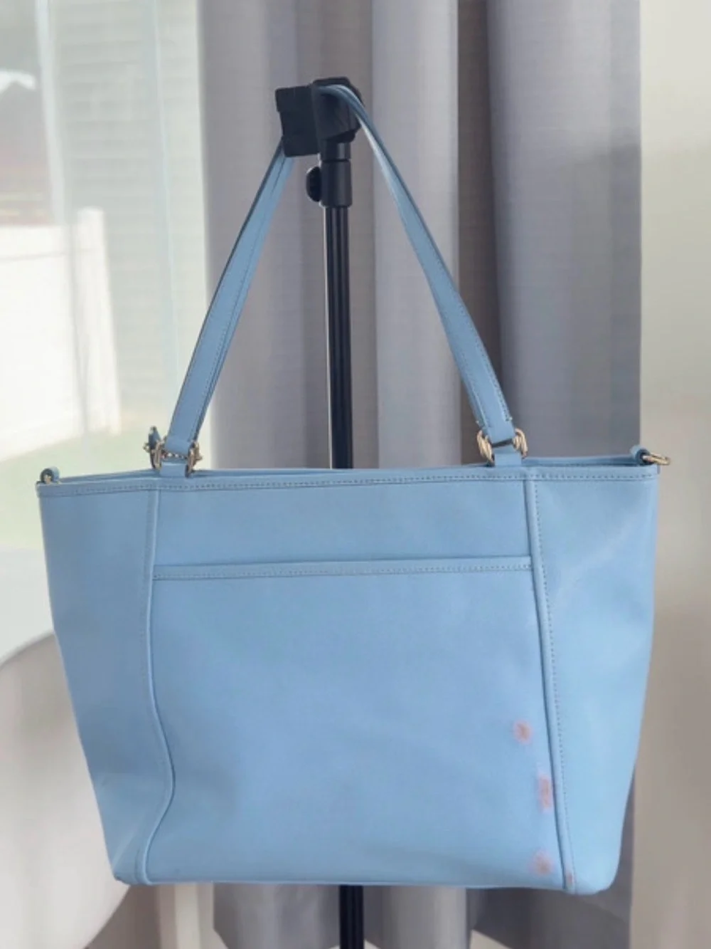 Coach Sky Blue Leather Tote with Gold Hardware (Project Bag)
